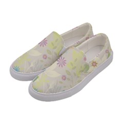 Flower Rainbow Star Floral Sexy Purple Green Yellow White Rose Women s Canvas Slip Ons