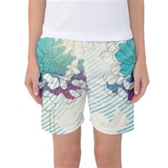 Flower Rose Purple Sunflower Lotus Women s Basketball Shorts by Mariart