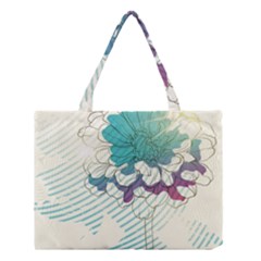 Flower Rose Purple Sunflower Lotus Medium Tote Bag