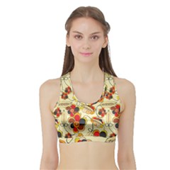 Flower Seed Rainbow Rose Sports Bra With Border