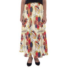 Flower Seed Rainbow Rose Flared Maxi Skirt by Mariart