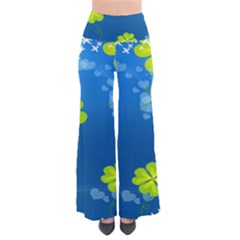 Flower Shamrock Green Blue Sexy Pants by Mariart