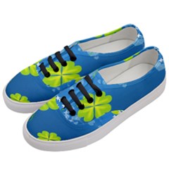 Flower Shamrock Green Blue Sexy Women s Classic Low Top Sneakers by Mariart