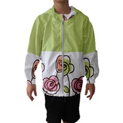 Flower Simple Green Rose Sunflower Sexy Hooded Wind Breaker (kids)