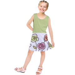 Flower Simple Green Rose Sunflower Sexy Kids  Tunic Dress by Mariart