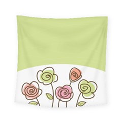 Flower Simple Green Rose Sunflower Sexy Square Tapestry (small)