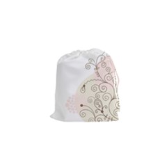Flower Simple Pink Drawstring Pouches (xs) 