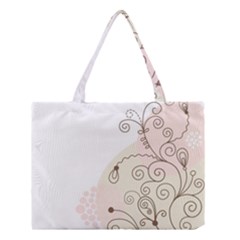 Flower Simple Pink Medium Tote Bag