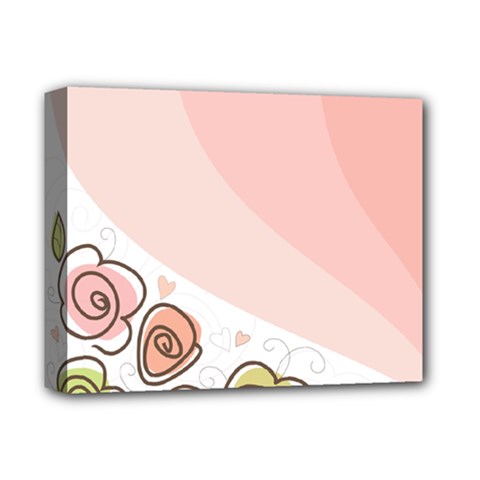 Flower Sunflower Wave Waves Pink Deluxe Canvas 14  X 11 