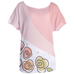 Flower Sunflower Wave Waves Pink Women s Oversized Tee