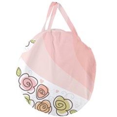 Flower Sunflower Wave Waves Pink Giant Round Zipper Tote by Mariart