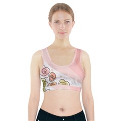 Flower Sunflower Wave Waves Pink Sports Bra With Pocket by Mariart