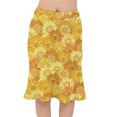 Flower Sunflower Floral Beauty Sexy Mermaid Skirt