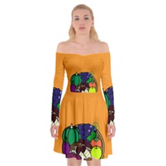 Healthy Vegetables Food Off Shoulder Skater Dress