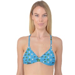 Frog Ghost Rain Flower Green Animals Reversible Tri Bikini Top