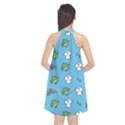 Frog Ghost Rain Flower Green Animals Halter Neckline Chiffon Dress  View2