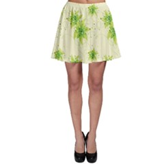 Leaf Green Star Beauty Skater Skirt by Mariart