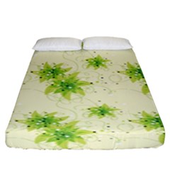Leaf Green Star Beauty Fitted Sheet (king Size) by Mariart