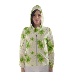 Leaf Green Star Beauty Hooded Wind Breaker (women)