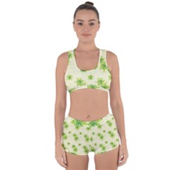 Leaf Green Star Beauty Racerback Boyleg Bikini Set by Mariart