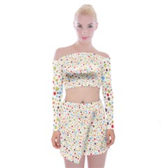 Flower Star Rose Sunflower Rainbow Smal Off Shoulder Top With Skirt Set by Mariart