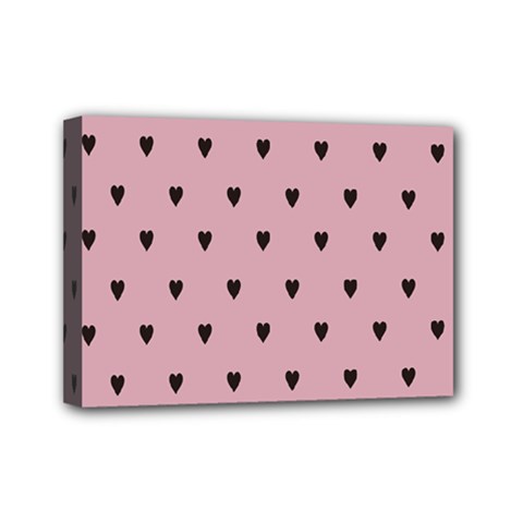 Love Black Pink Valentine Mini Canvas 7  X 5  by Mariart