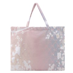 Love Heart Flower Purple Sexy Rose Zipper Large Tote Bag by Mariart