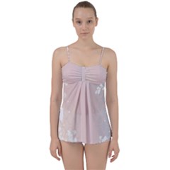 Love Heart Flower Purple Sexy Rose Babydoll Tankini Set by Mariart