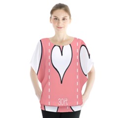 Love Heart Valentine Pink White Sexy Blouse