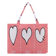 Love Heart Valentine Pink White Sexy Medium Tote Bag by Mariart