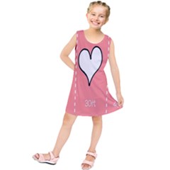 Love Heart Valentine Pink White Sexy Kids  Tunic Dress by Mariart