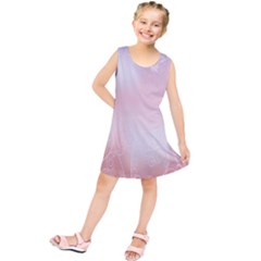 Love Heart Pink Valentine Flower Leaf Kids  Tunic Dress