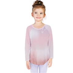 Love Heart Pink Valentine Flower Leaf Kids  Long Sleeve Tee