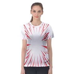 Line Red Sun Arrow Women s Sport Mesh Tee