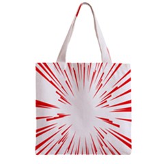 Line Red Sun Arrow Zipper Grocery Tote Bag by Mariart