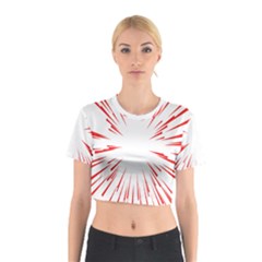 Line Red Sun Arrow Cotton Crop Top by Mariart