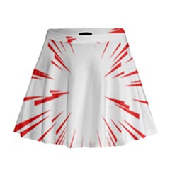 Line Red Sun Arrow Mini Flare Skirt