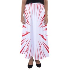 Line Red Sun Arrow Flared Maxi Skirt