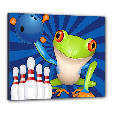 Tree Frog Bowling Canvas 24  X 20  by crcustomgifts