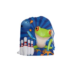 Tree Frog Bowling Drawstring Pouches (medium)  by crcustomgifts