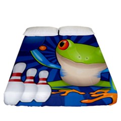 Tree Frog Bowling Fitted Sheet (california King Size) by crcustomgifts