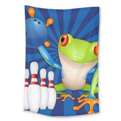 Tree Frog Bowling Large Tapestry