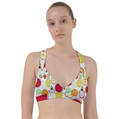 Mango Fruit Pieces Watermelon Dragon Passion Fruit Apple Strawberry Pineapple Melon Sweetheart Sports Bra by Mariart