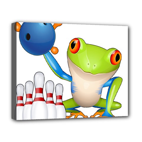 Tree Frog Bowler Deluxe Canvas 20  X 16   by crcustomgifts