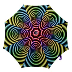Hypnotic Circle Rainbow Hook Handle Umbrellas (medium) by Mariart