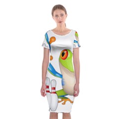 Tree Frog Bowler Classic Short Sleeve Midi Dress by crcustomgifts