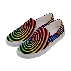 Hypnotic Circle Rainbow Women s Canvas Slip Ons by Mariart