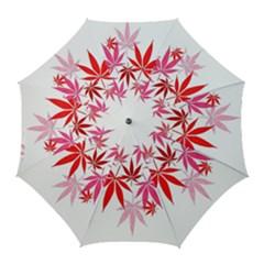 Marijuana Cannabis Rainbow Pink Love Heart Golf Umbrellas