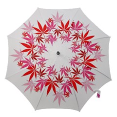 Marijuana Cannabis Rainbow Pink Love Heart Hook Handle Umbrellas (medium)