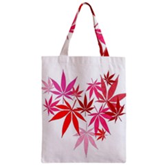 Marijuana Cannabis Rainbow Pink Love Heart Zipper Classic Tote Bag